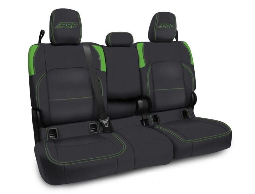 PRP Seats B056-06 PRP Jeep Wrangler JT Rear Bench Covers - with Armrest - Black/Green