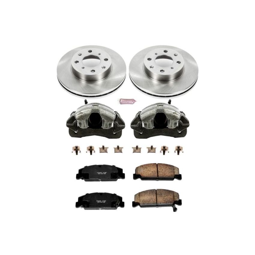 PowerStop KCOE699 OE Stock Replacement Low-Dust Ceramic Brake Pad, Rotor and Caliper Kit