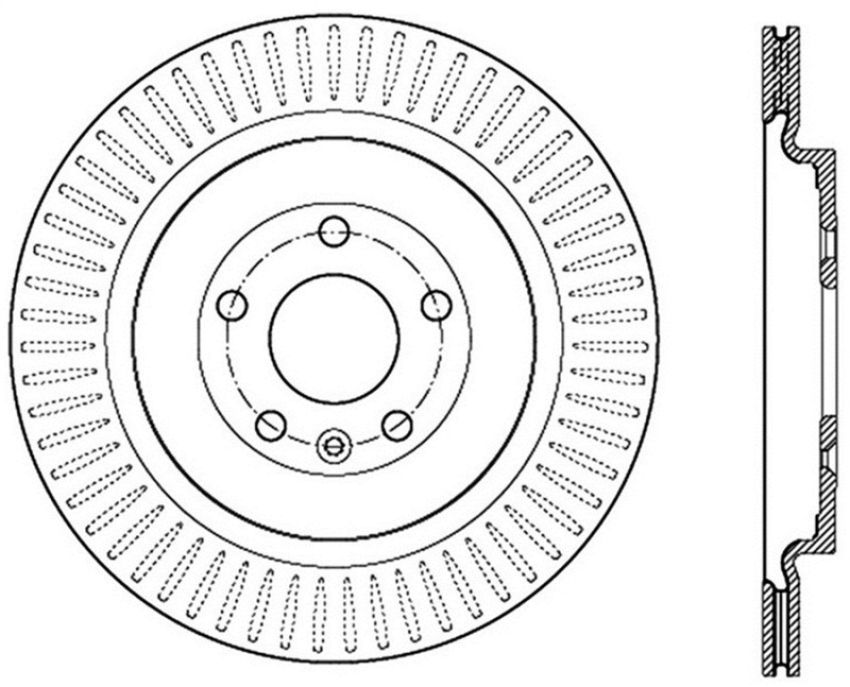 Stoptech 128.65137L Sport Cross Drilled Brake Rotor - Front Right