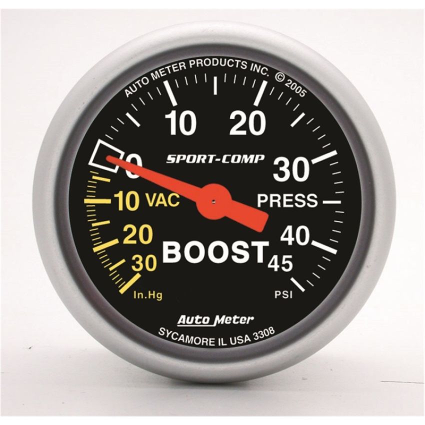 AutoMeter 3308 GAUGE, VAC/BOOST, 2 1/16