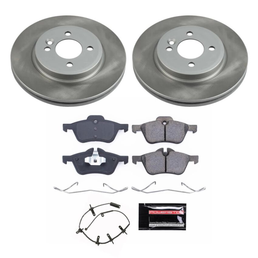 PowerStop SC5724 Semi-Coated Rotor and Low-Dust Ceramic Brake Pad Kit
