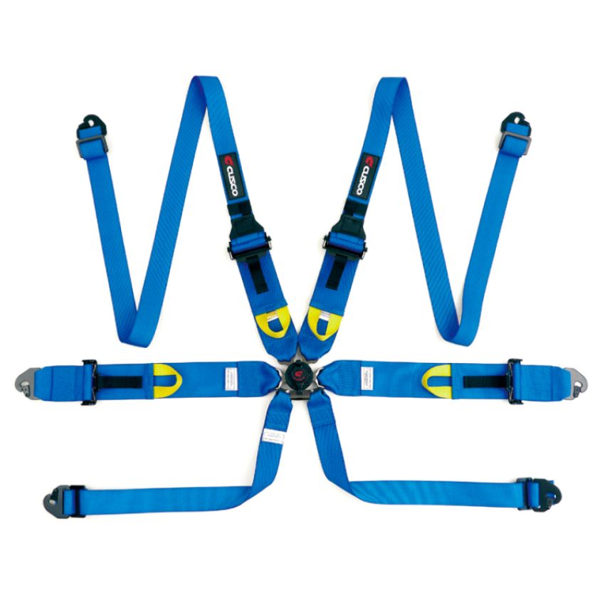 Cusco 00B CRH N6HBL Universal 6 Point 3in Shoulder 3in Lap w/Eyebolts (7/16-20UNF Thread) FIA Racing Harness- Blue