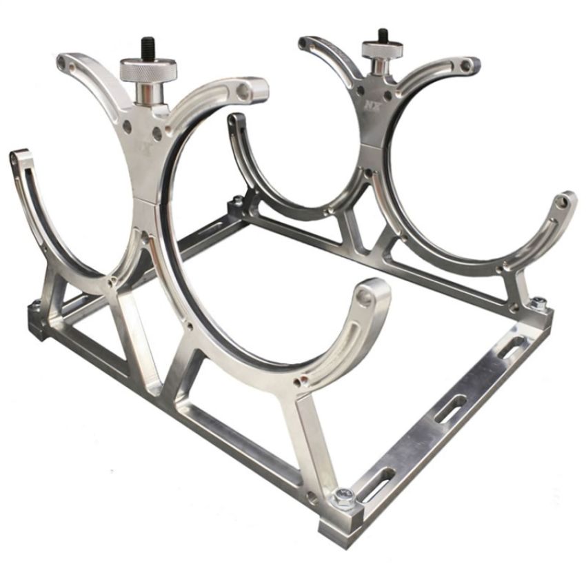 Nitrous Express 11108D BILLET BRACKET FOR DUAL 10 OR 15LB N2O BOTTLE. INCLUDES FLOOR MOUNTS