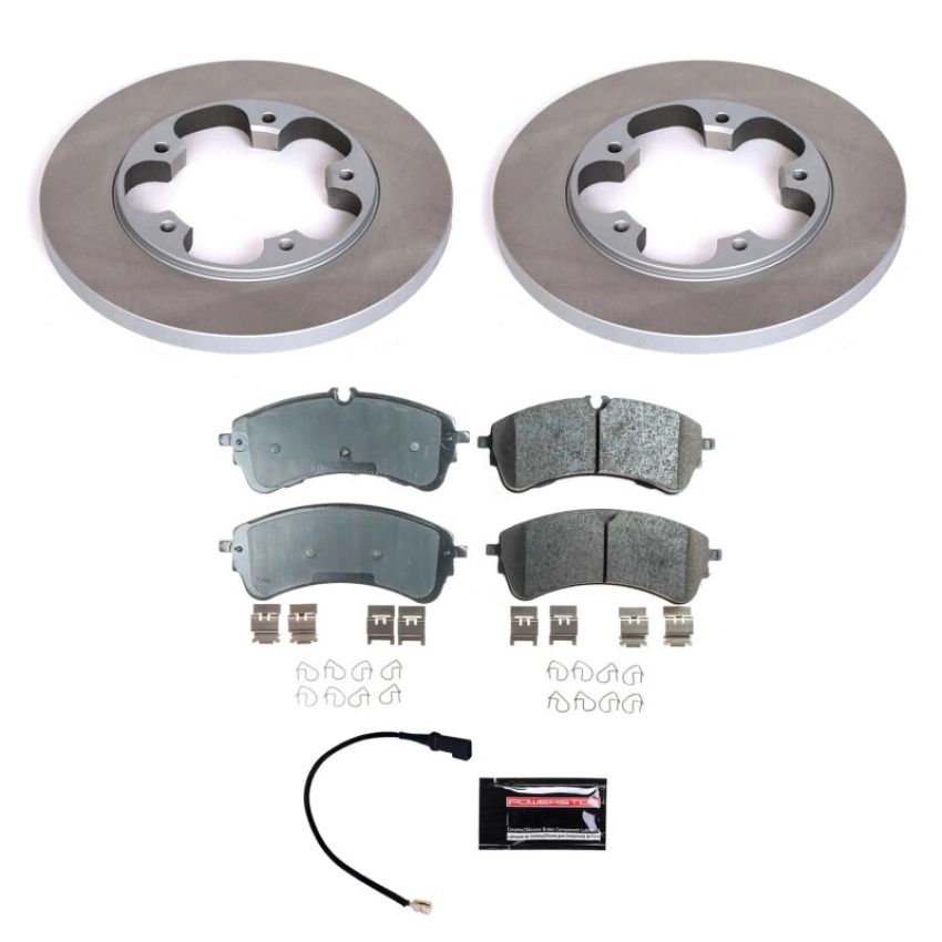 PowerStop SC8714 Semi-Coated Rotor and Low-Dust Ceramic Brake Pad Kit