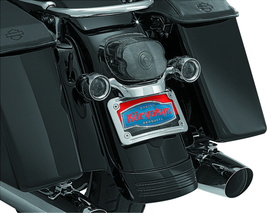 Kuryakyn 3163 Curved License Plate Mount Chrome