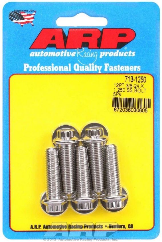 ARP ARP713-1250 S/S Bolt Kit - 12pt. (5) 3/8-24 x 1.250