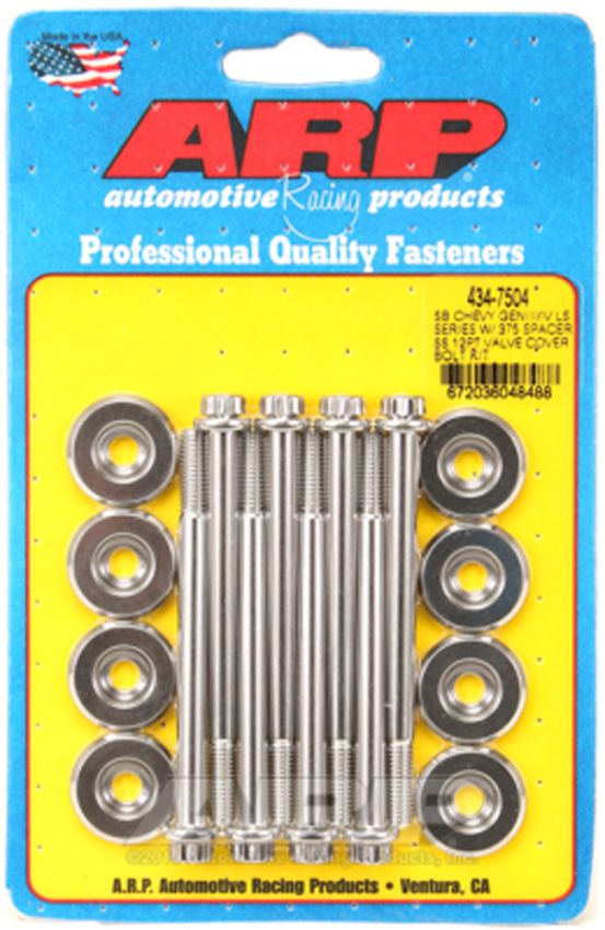 ARP ARP434-7504 Valve Cover 12pt SS Bolt Kit GM LS e/.375 Spacer