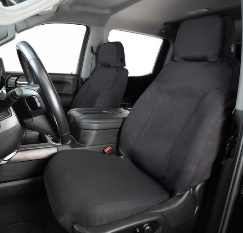 Covercraft SS2533PCCH 19-24 Chevrolet Silverado Polycotton SeatSaver Custom Front Row Seat Covers - Charcoal
