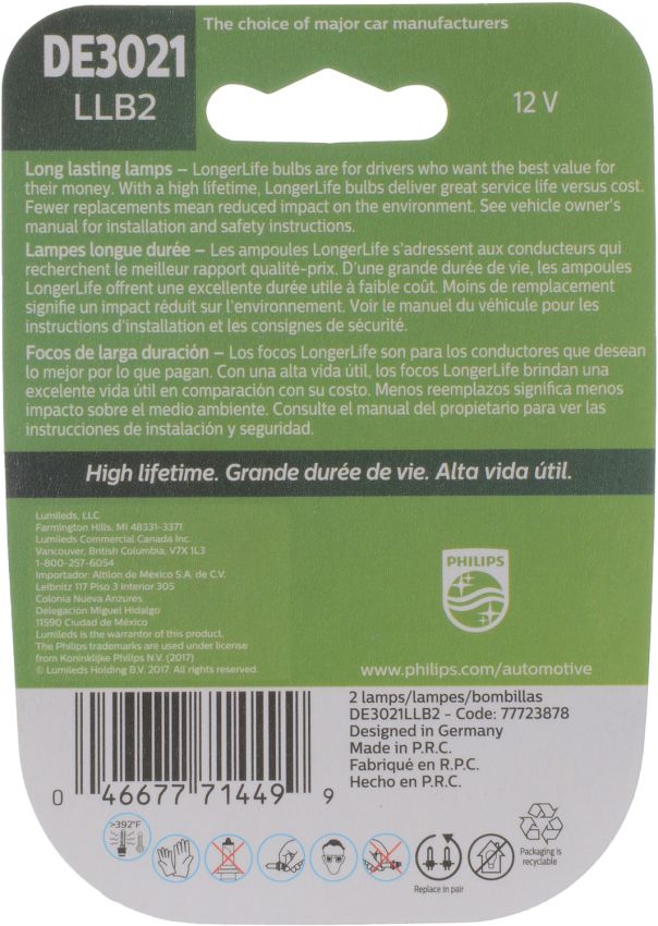 Philips DE3021LLB2 Philips LongerLife Miniature DE3021LL