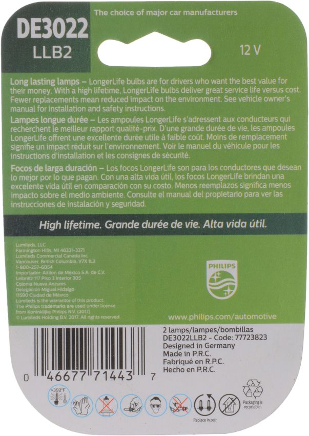 Philips DE3022LLB2 Philips LongerLife Miniature DE3022LL