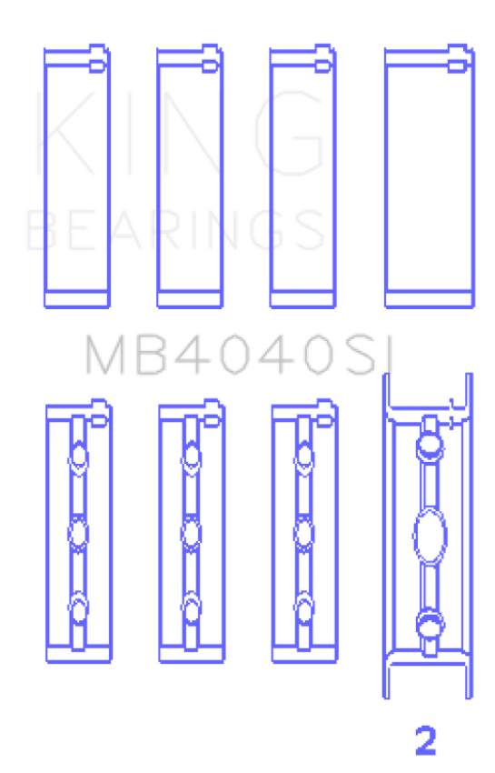King Engine Bearings MB4040SI1.0 Chrysler 215 Ohv (Size +1.0mm) Main Bearing Set