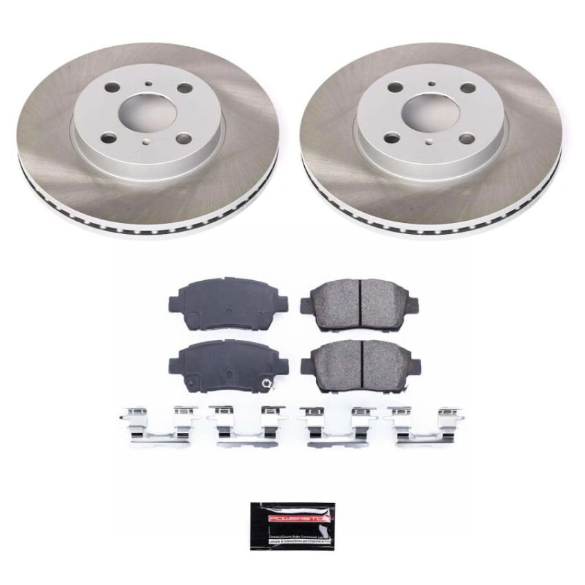 PowerStop SC109 Semi-Coated Rotor and Low-Dust Ceramic Brake Pad Kit