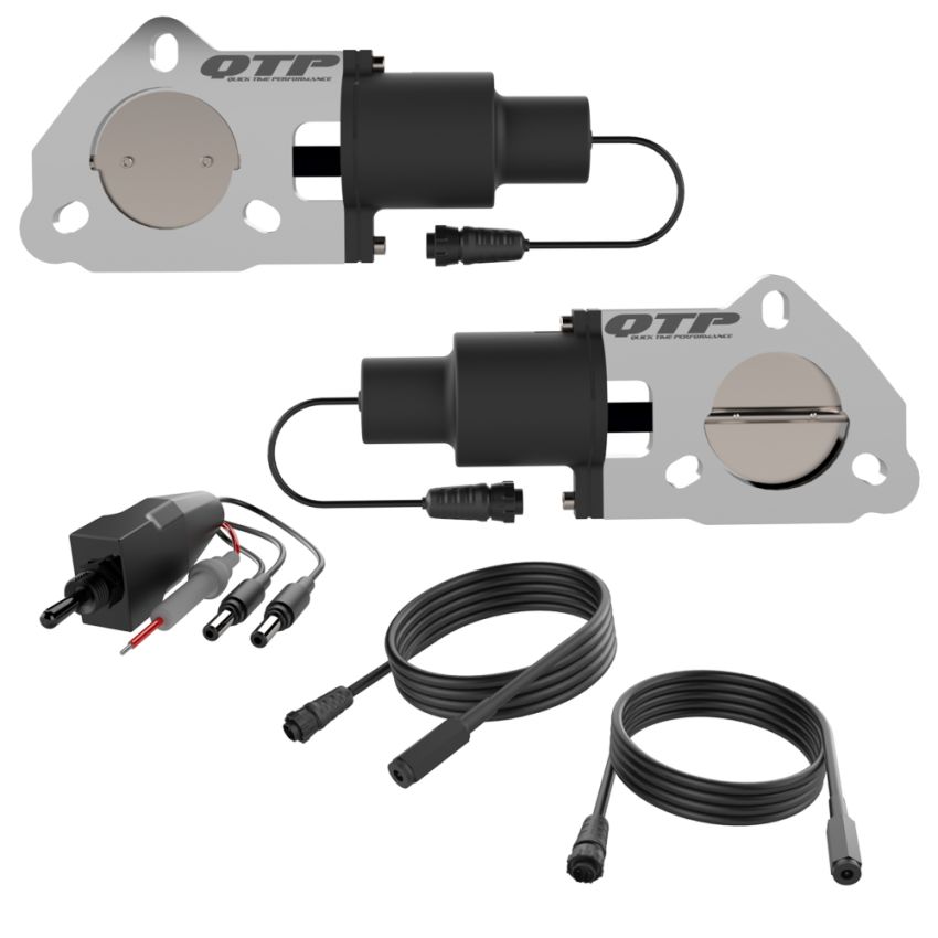 QTP QTEC50 2.5in Bolt-On QTEC Dual Electric Cutout Valves - Pair
