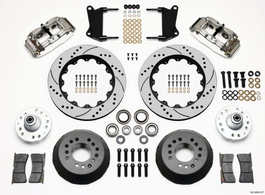 Wilwood 140-9804-DP Narrow Superlite 6R Front Hub Kit 14.00in Drill Pol 67-69 Camaro 64-72 Nova Chevelle