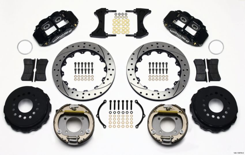 Wilwood 140-13678-D Narrow Superlite 4R Rear P-Brk Kit 12.88in Drilled Chevy 12 Bolt w/ C-Clips