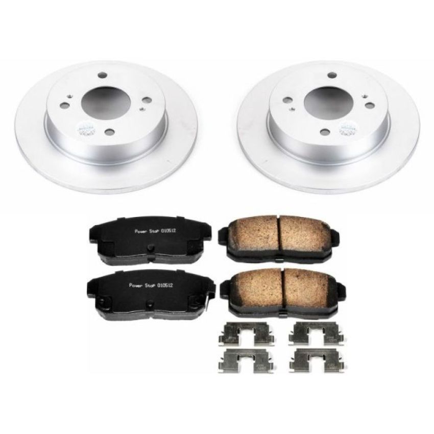 PowerStop CRK741 Genuine Geomet Coated Rotor and Low-Dust Ceramic Brake Pad Kit