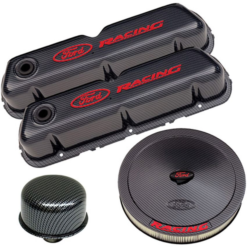 Ford Racing 302-520 Ford Racing Complete Dress Up Kit, Carbon Fiber Style Finish