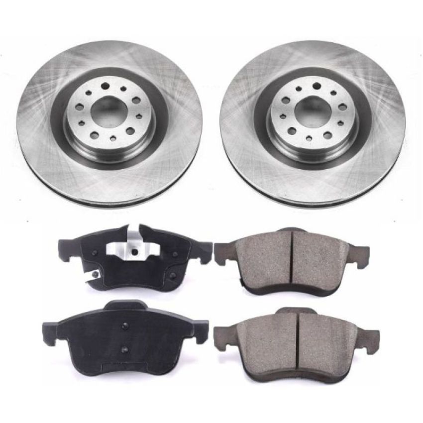 PowerStop KOE6840 OE Stock Replacement Low-Dust Ceramic Brake Pad and Rotor Kit