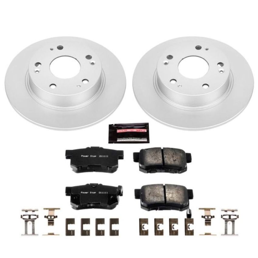 PowerStop CRK2391 Genuine Geomet Coated Rotor and Low-Dust Ceramic Brake Pad Kit