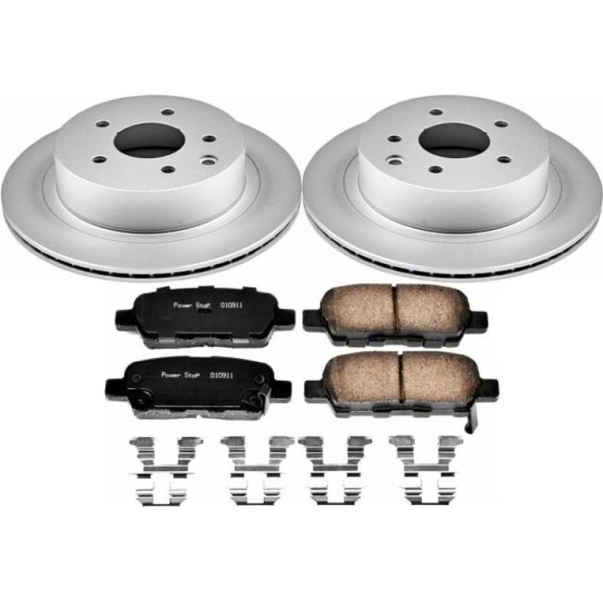 PowerStop CRK7881 Genuine Geomet Coated Rotor and Low-Dust Ceramic Brake Pad Kit