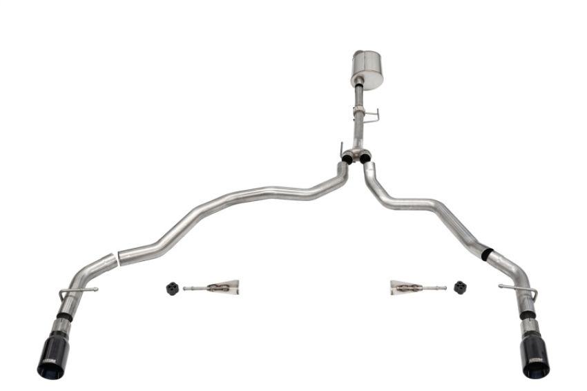 CORSA Performance 21164BLK Corsa 2021-2024 Ford F-150 Regular Cab/ 8in Bed 3.5L V6 Sport Cat-Back Dual Rear Exit-BlackPVD