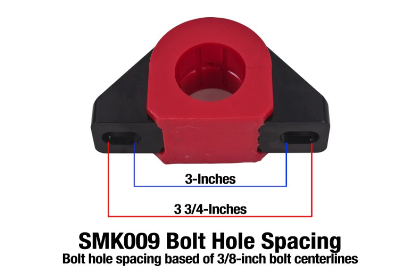BMR Suspension SMK009 Sway Bar Mount, Billet Alum Mount, 1.25 Inch Poly Bushings