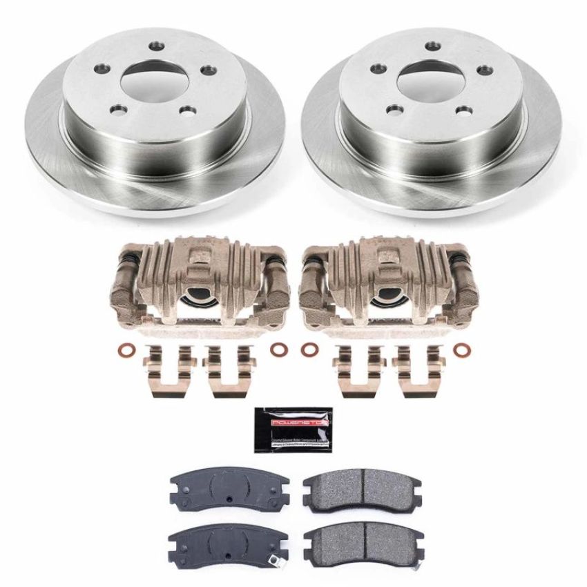 PowerStop KCOE1558A OE Stock Replacement Low-Dust Ceramic Brake Pad, Rotor and Caliper Kit