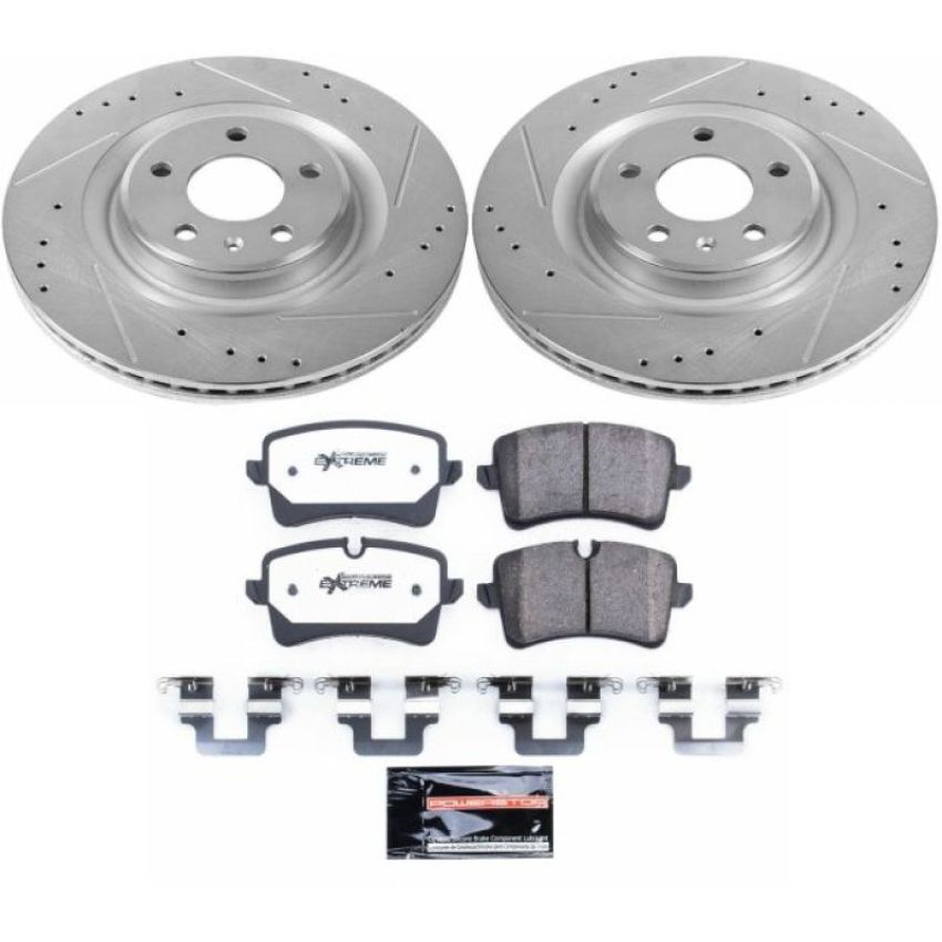 PowerStop K6001-26 Z26 Street Performance Ceramic Brake Pad and Drilled & Slotted Rotor Kit