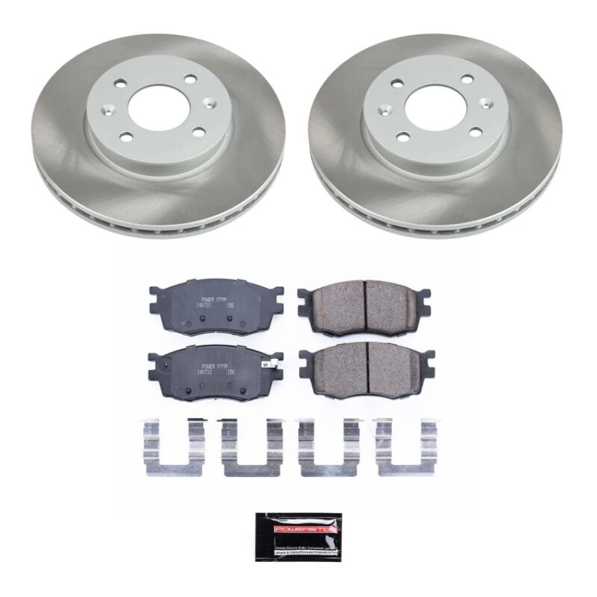 PowerStop SC4652 Semi-Coated Rotor and Low-Dust Ceramic Brake Pad Kit