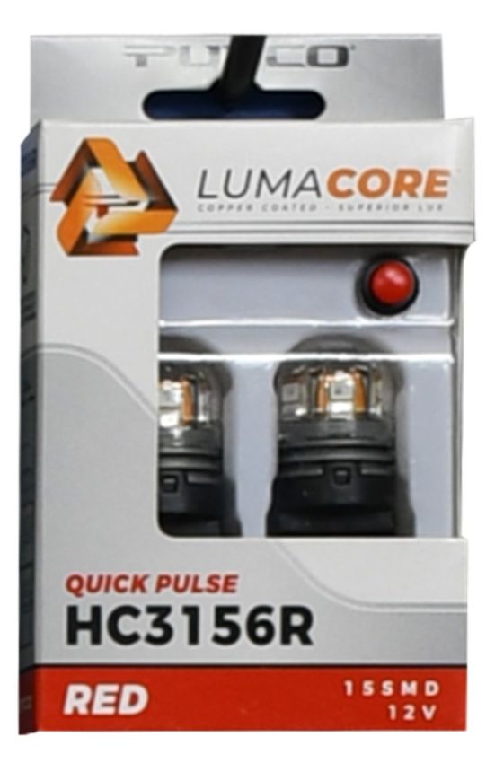 Putco HC3156R LumaCore 3156 Red - Pair (x3 Strobe w/ Bright Stop)