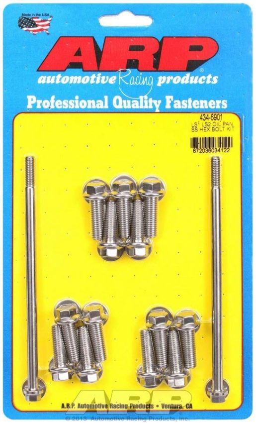 ARP ARP434-6901 S/S Oil Pan Bolt Kit 6pt. LS1/LS2
