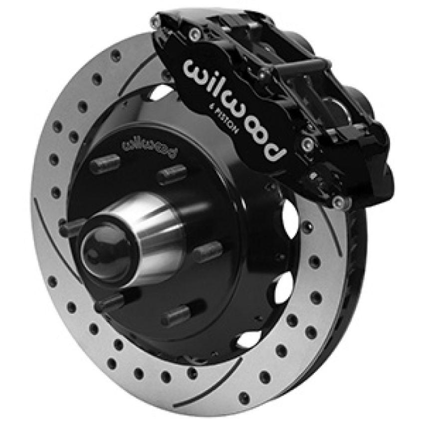 Wilwood 140-16457-D 63-87 C10 CPP Spindle FNSL6R Front BBK 13in Drilled/Slotted 6x5.5 BC - Black