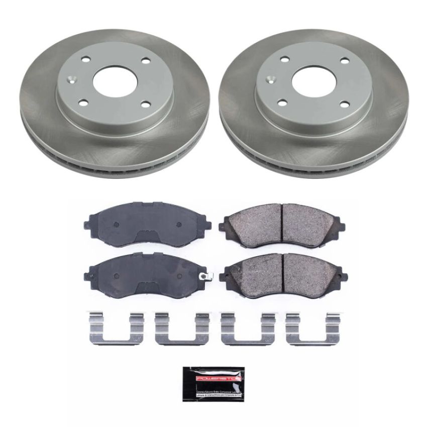 PowerStop SC5894 Semi-Coated Rotor and Low-Dust Ceramic Brake Pad Kit