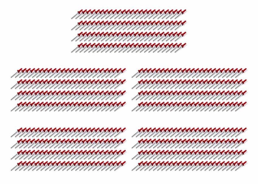 FIVESTAR FIV814R-500S Sml Hd Rivet Red Multi-Grip 500pk
