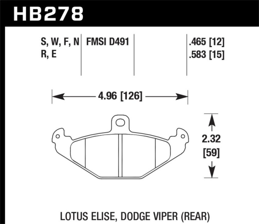 Hawk Performance HB278F.583 HPS Disc Brake Pad