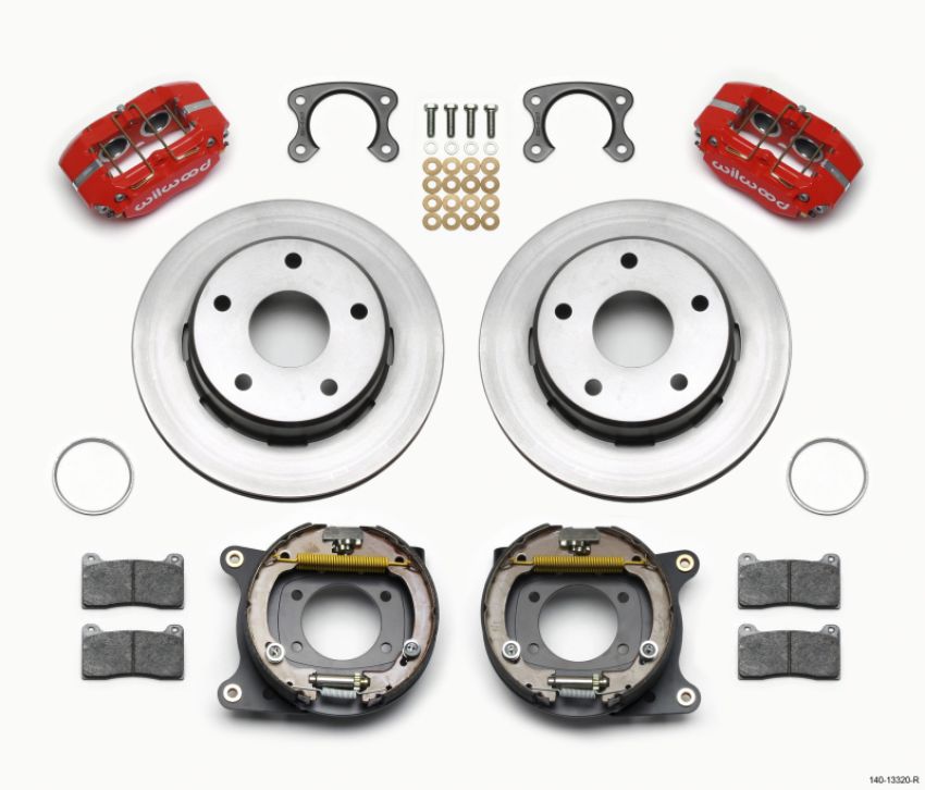 Wilwood 140-13320-R Dynapro Lug Mount P/S Park Brake Kit Red Small Ford 2.36in Off Bronco 5 x 5.50