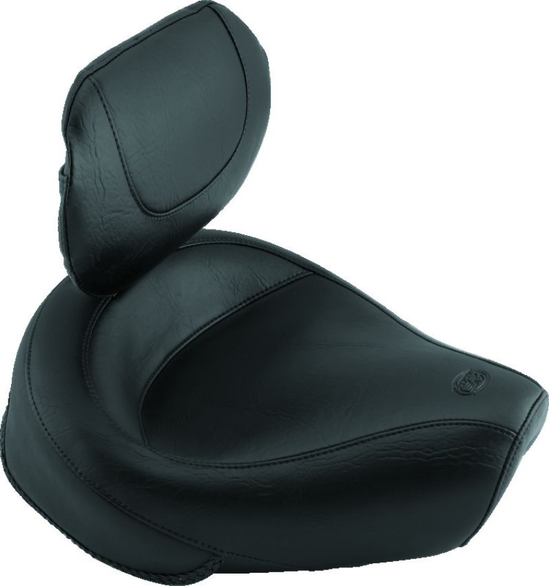 Mustang Motorcycle 79126 Mustang 82-03 Harley Sportster Wide Touring Solo Seat w/Driver Backrest - Black