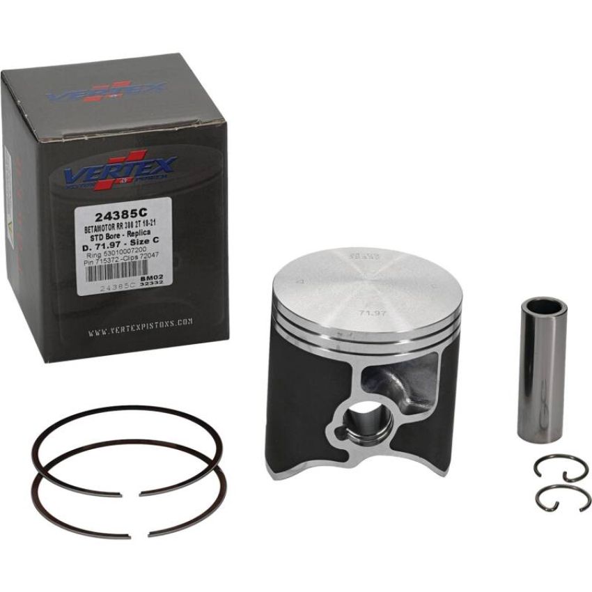 Vertex Pistons 24385C Vertex Piston 18-21 Beta RR 2T 300 300cc Cast Replica Piston Kit