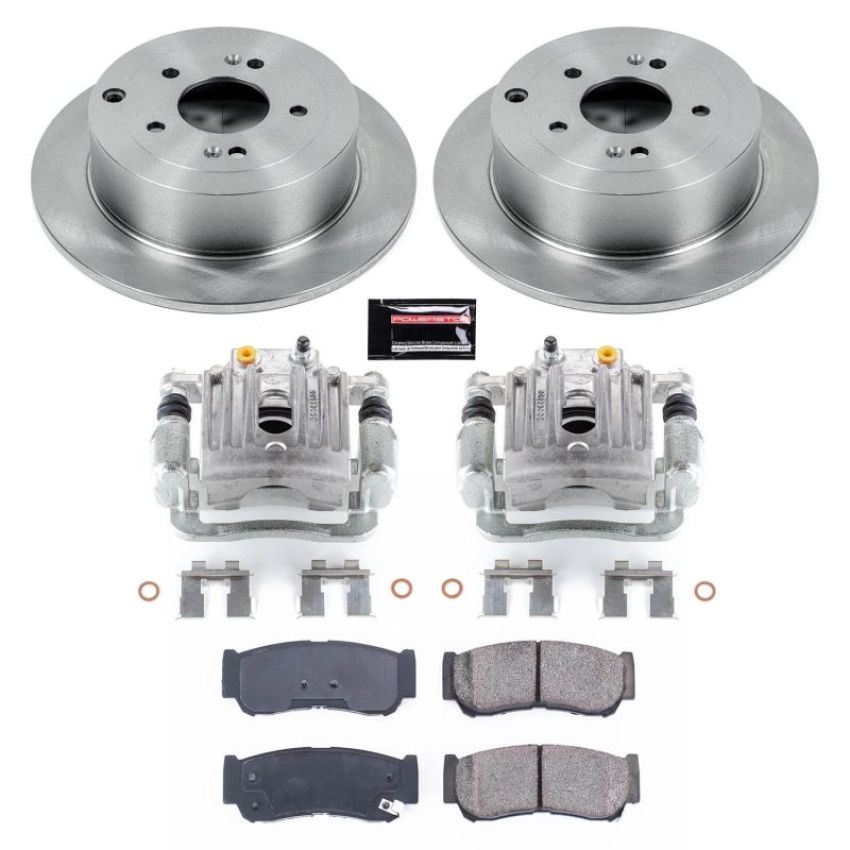 PowerStop KCOE4694 OE Stock Replacement Low-Dust Ceramic Brake Pad, Rotor and Caliper Kit