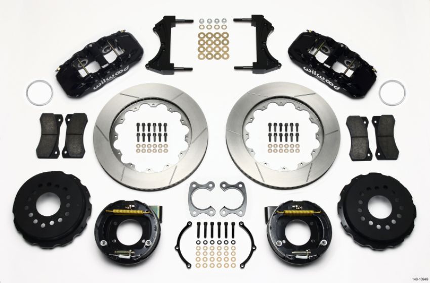 Wilwood 140-10949 AERO4 Rear P-Brake Kit 14.00in Small Ford 2.50in Offset