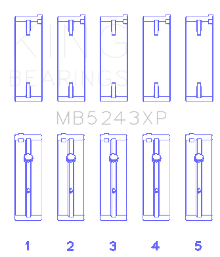 King Engine Bearings MB5243XP King Nissan SR20DE/DET (2.0L) Performance Main Bearing Set - Size STD