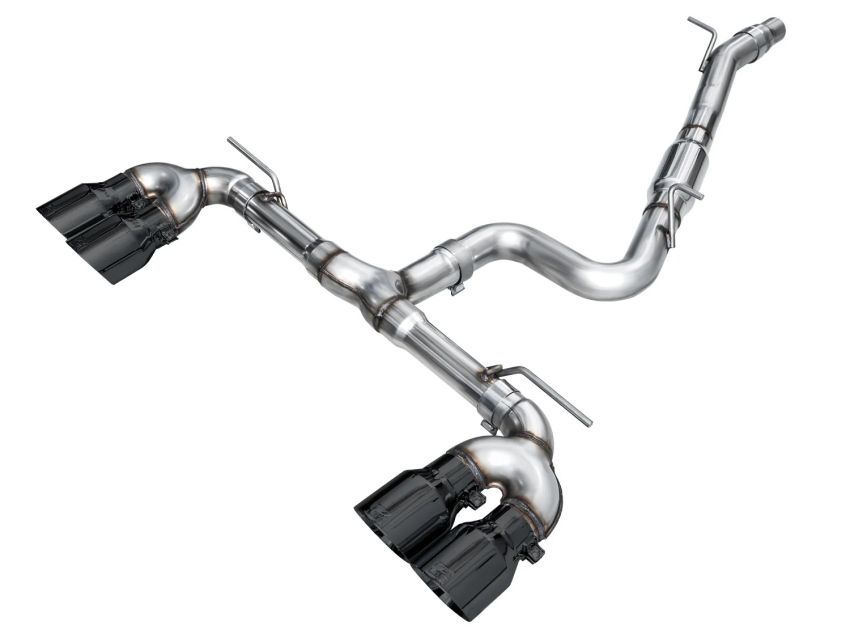 AWE Tuning 3020-43658 AWE MK8 Volkswagen Golf R 3in Track Edition Quad Exhaust - Diamond Black Tips