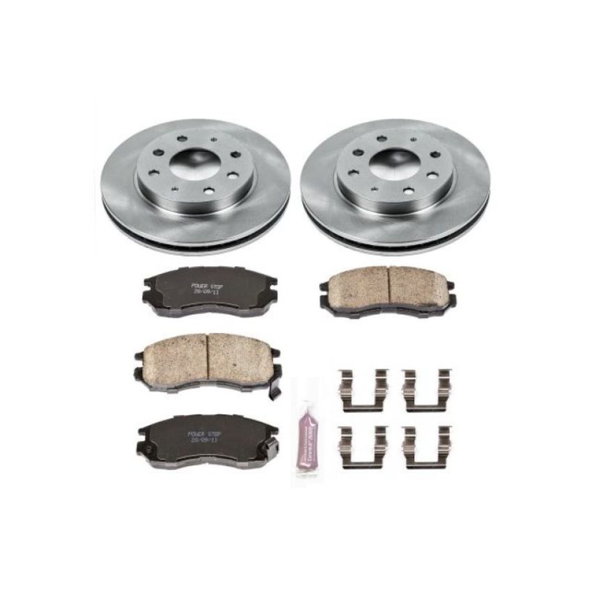 PowerStop KOE1090 OE Stock Replacement Low-Dust Ceramic Brake Pad and Rotor Kit