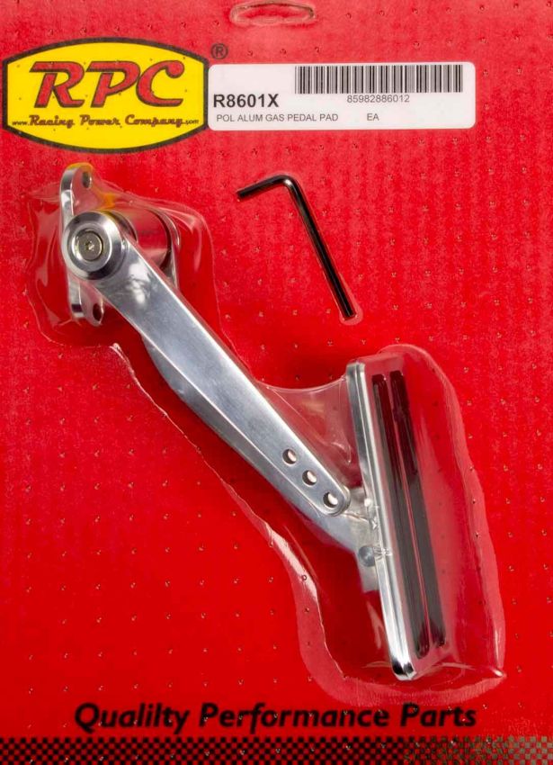 RACING POWER CO-PACKAGED RPCR8601X Polished Alum Pad Alum Arm Gas Pedal