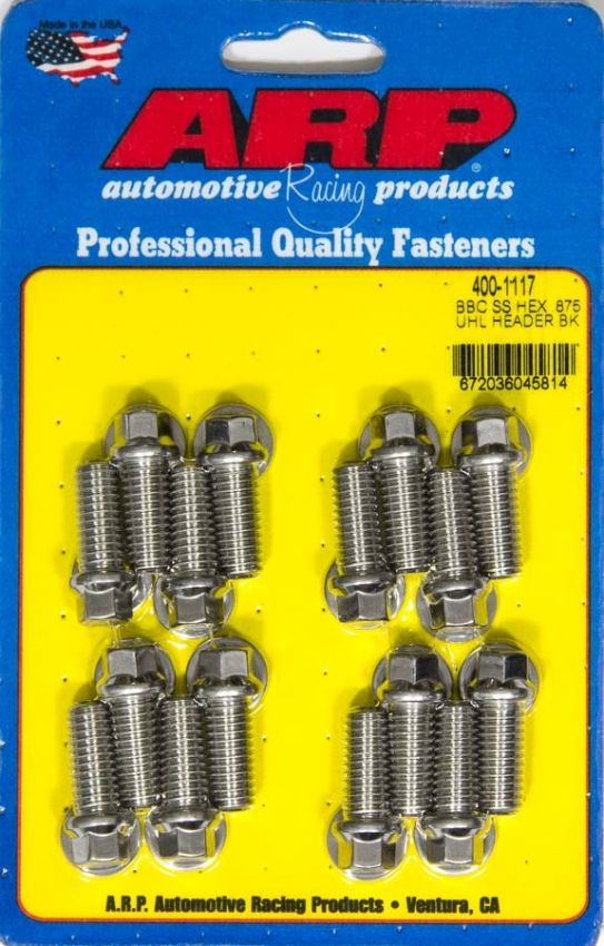 ARP ARP400-1117 Header Bolt Kit - 6pt. 3/8 x .875 UHL (16)