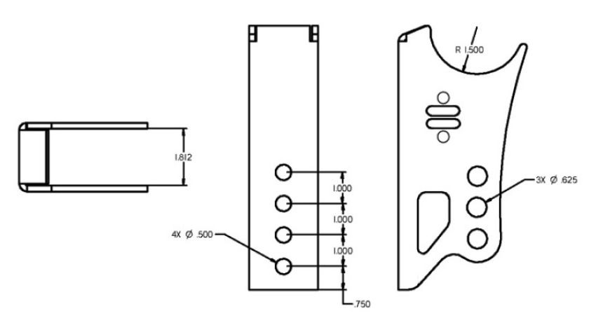 Ridetech 70010122 Weld-On axle bracket for Ridetech bolt-on 4-link.