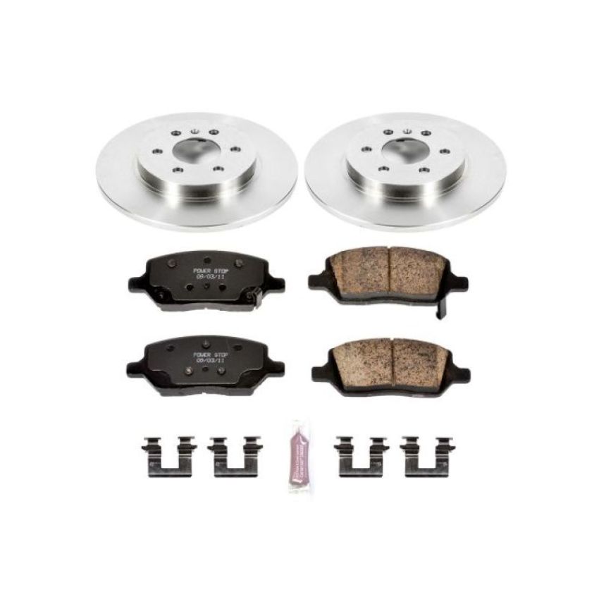 PowerStop KOE4609 OE Stock Replacement Low-Dust Ceramic Brake Pad and Rotor Kit