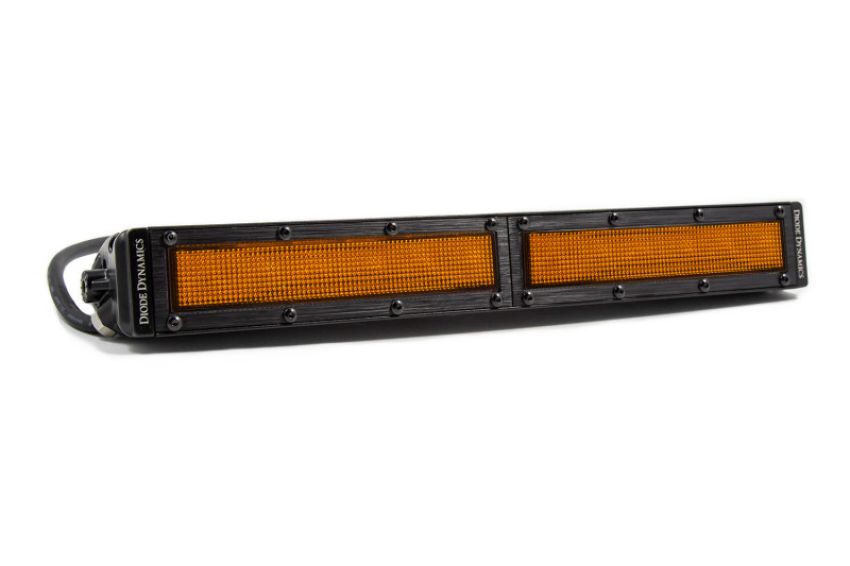 Diode Dynamics DD6041S 12 In LED Light Bar Single Row Straight - Amber Flood Each Stage Series