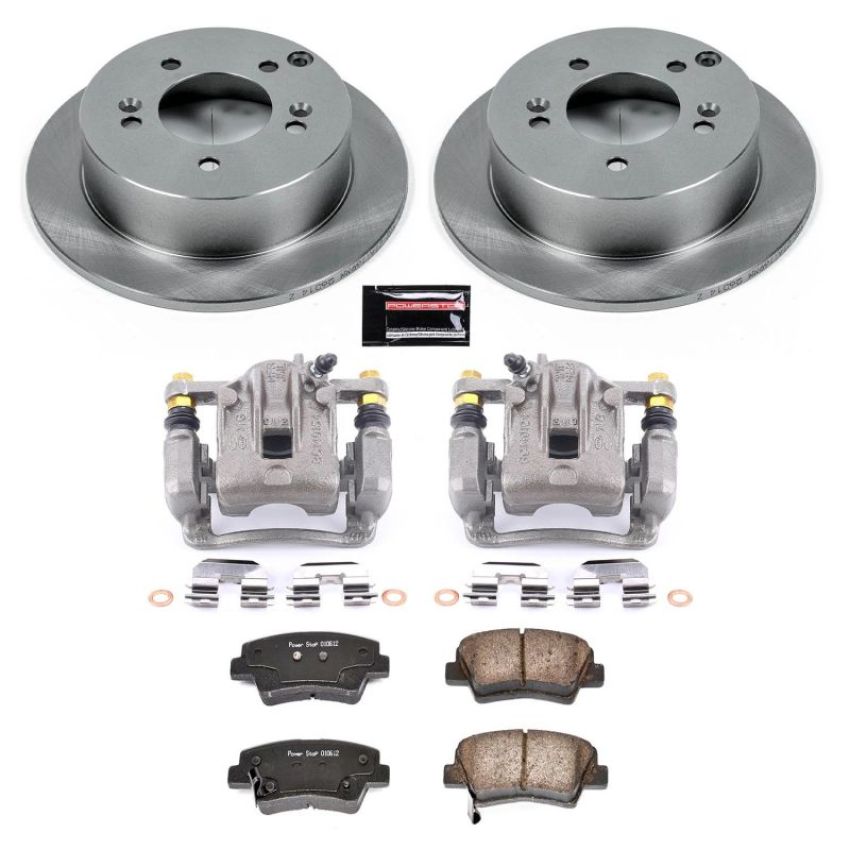 PowerStop KCOE5395 OE Stock Replacement Low-Dust Ceramic Brake Pad, Rotor and Caliper Kit