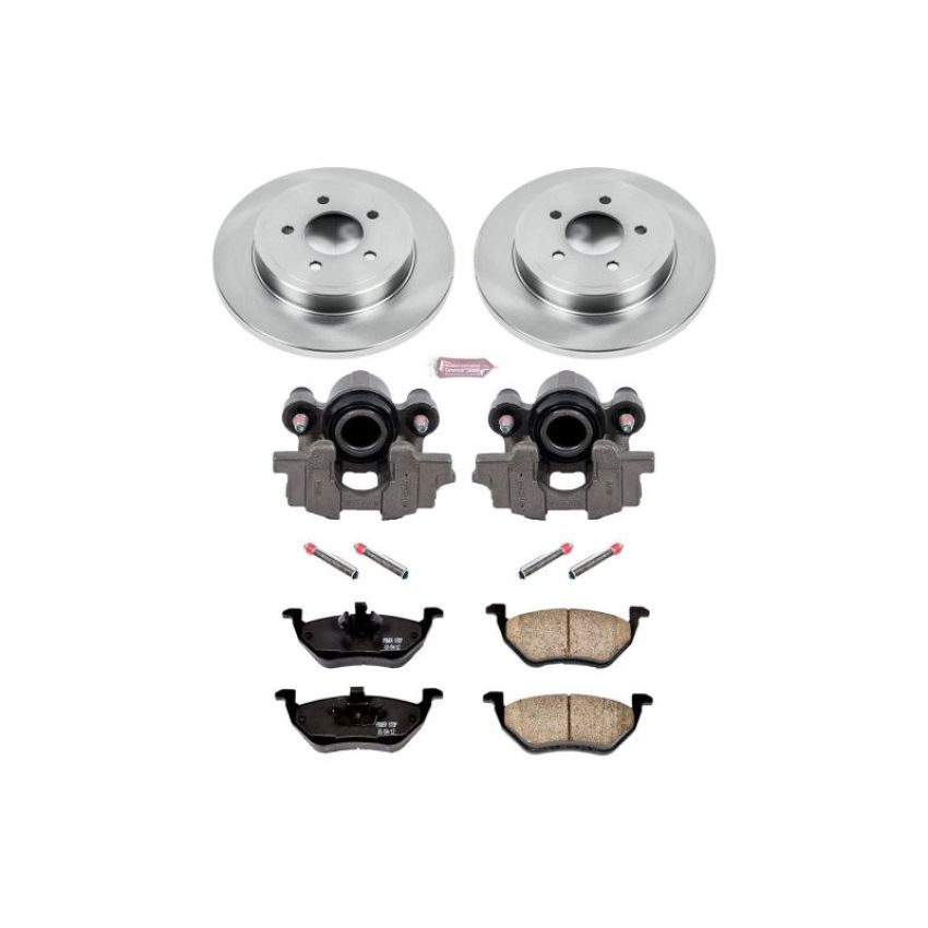 PowerStop KCOE4585 OE Stock Replacement Low-Dust Ceramic Brake Pad, Rotor and Caliper Kit